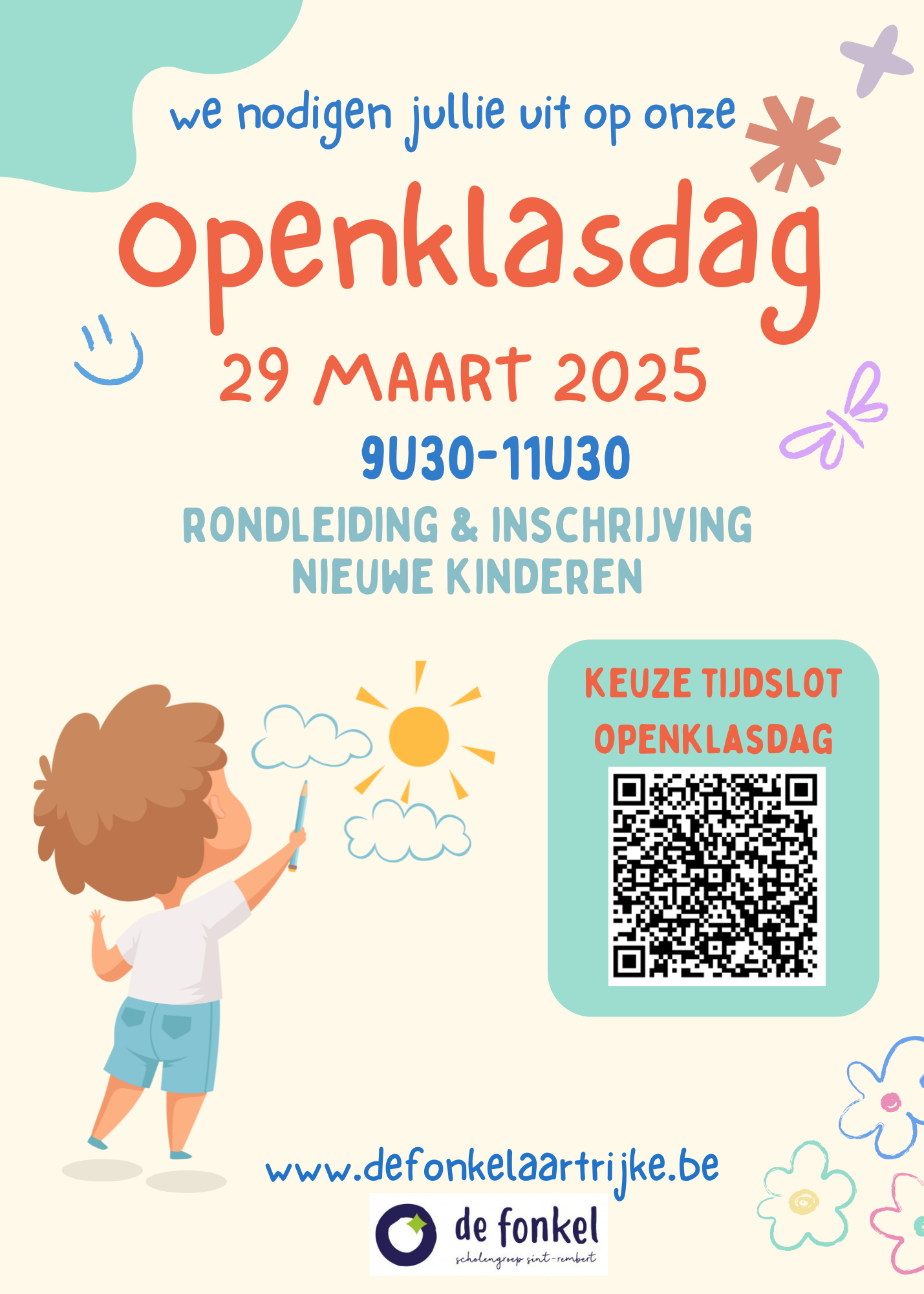 OPENKLASDAG DE FONKEL: inschrijving en rondleiding nieuwe leerlingen